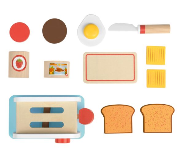 Fa játék kiegészítők a konyhába – kenyérpirító és tartozékai