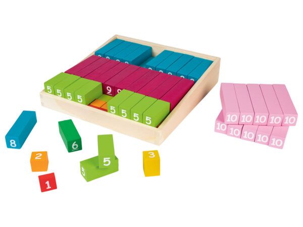 Fa szivárványos színű játék Montessori logikai fejlesztő játék, nagy számokkal